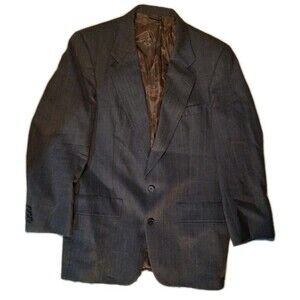Men's Vintage Christian Dior Monsieur 40R Gray Pinstripes 100% Wool Blazer